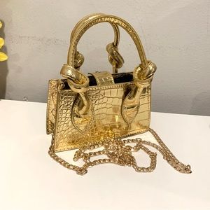 PrettyLittleThing Mini Gold Bag